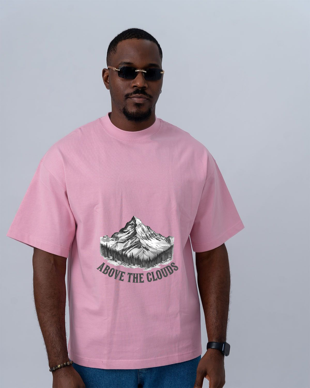 Above the Clouds – Oversized Mountain Graphic T-Shirt