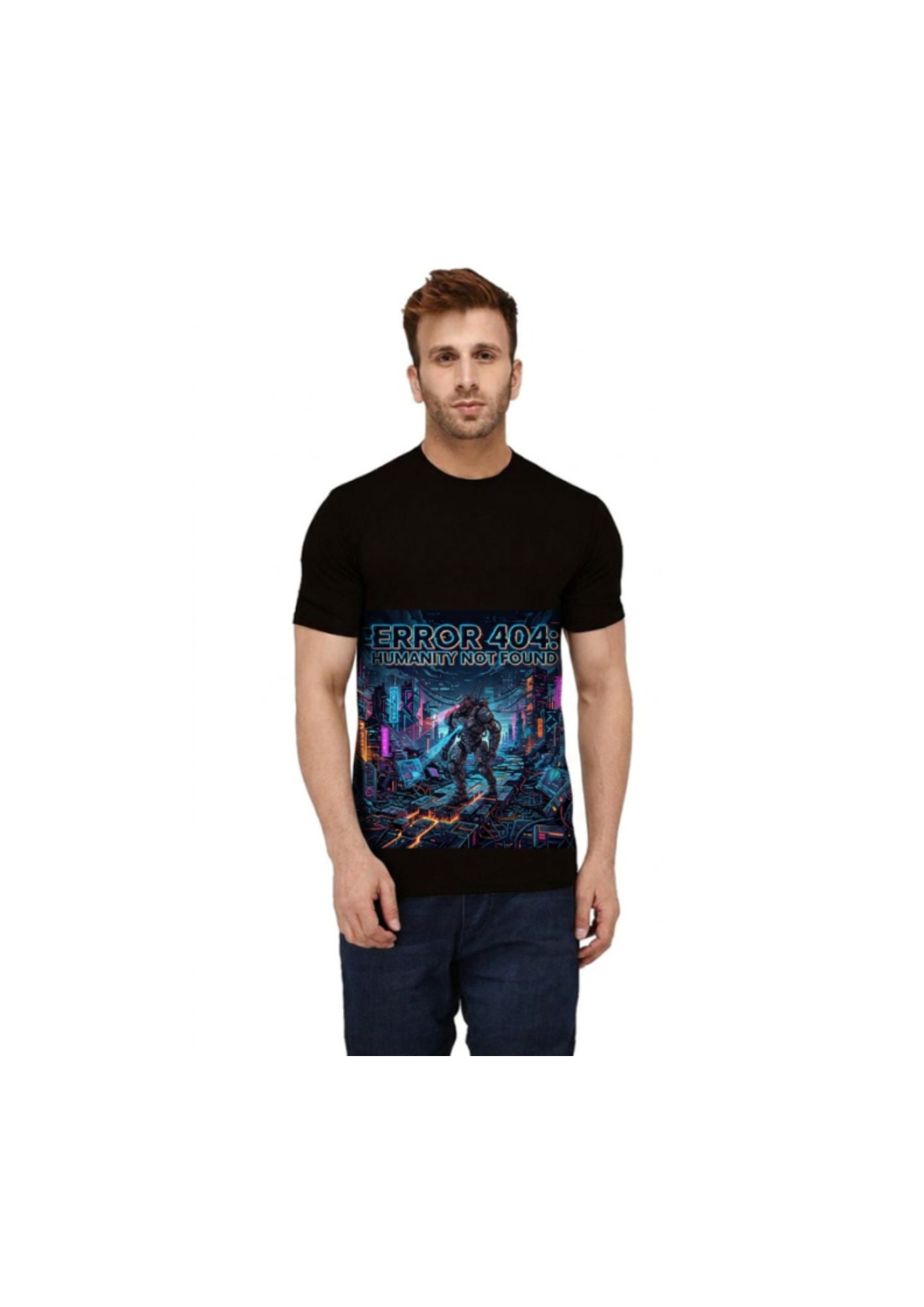Error 404: Humanity Not Found – Cyberpunk Graphic Tee